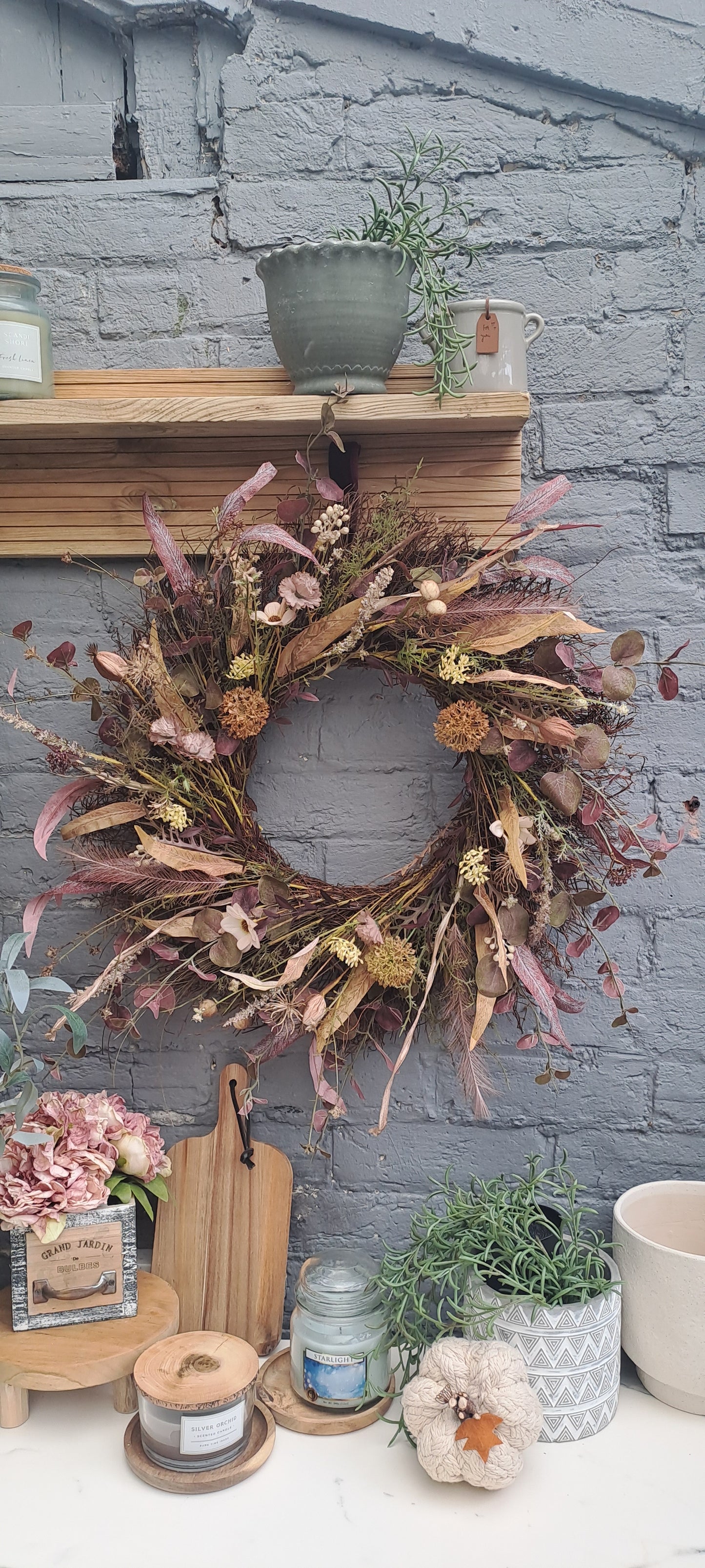 Autumn wreath, wreath, door wreath, faux florals, flower wreath, autumn decor, autumn decorations, home decor, fall wreath, wreath for front door