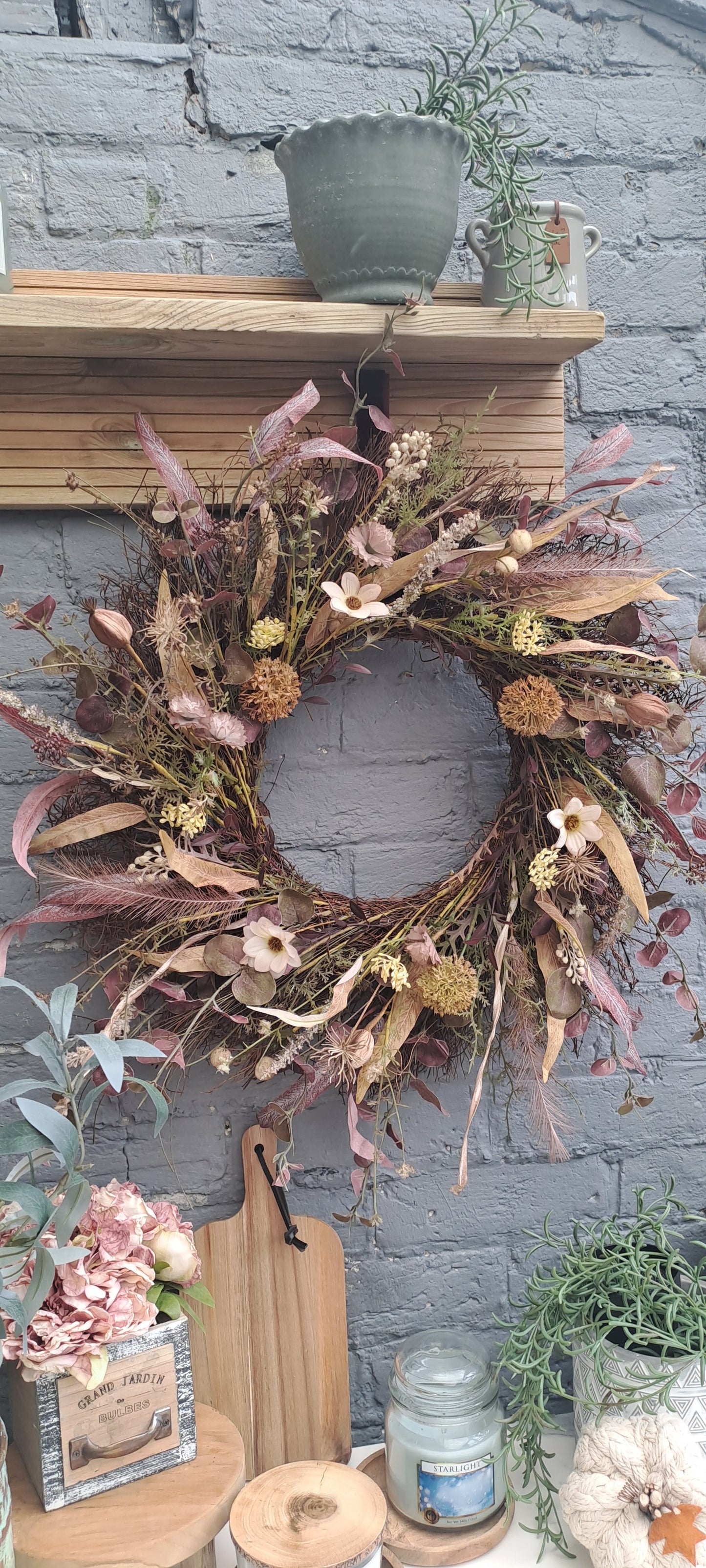 Autumn wreath, wreath, door wreath, faux florals, flower wreath, autumn decor, autumn decorations, home decor, fall wreath, wreath for front door