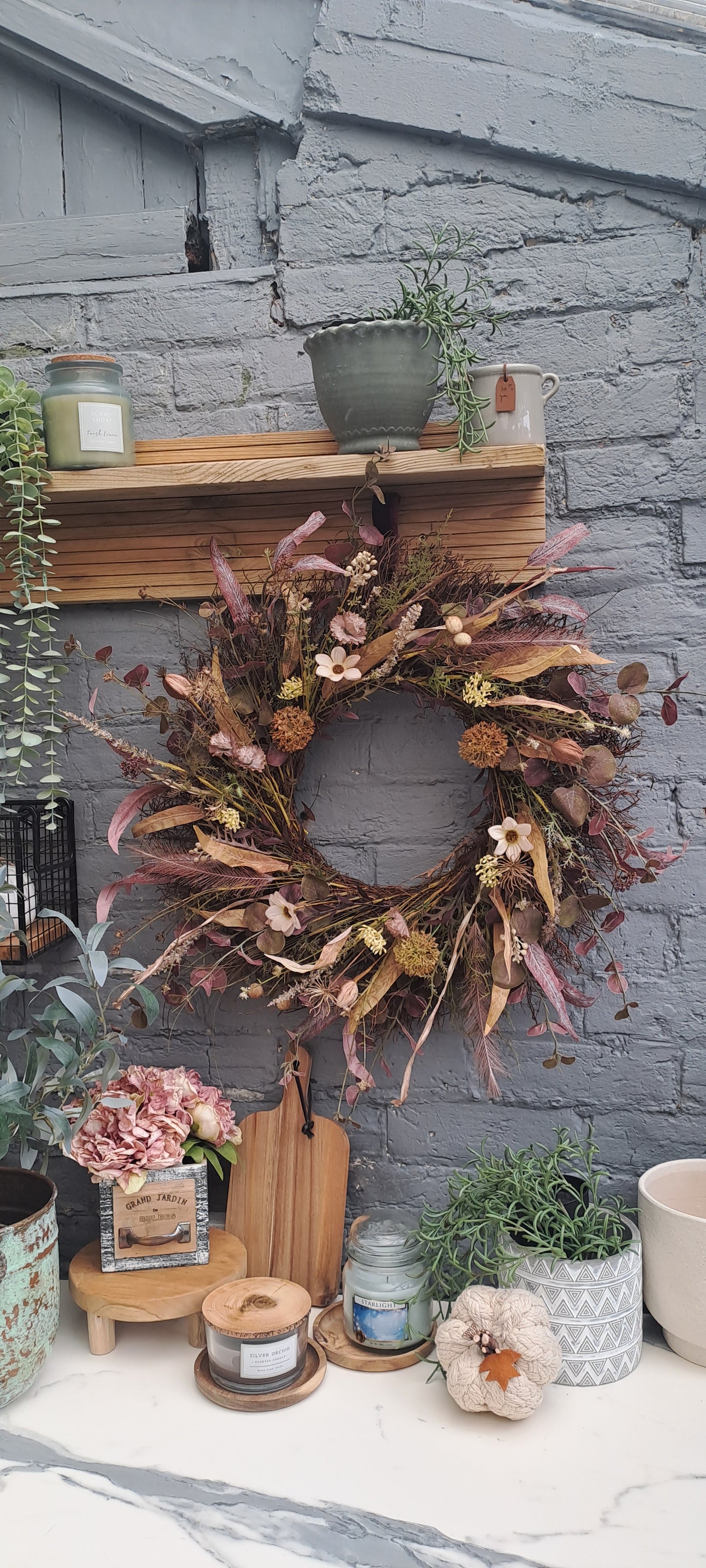 Autumn wreath, wreath, door wreath, faux florals, flower wreath, autumn decor, autumn decorations, home decor, fall wreath, wreath for front door