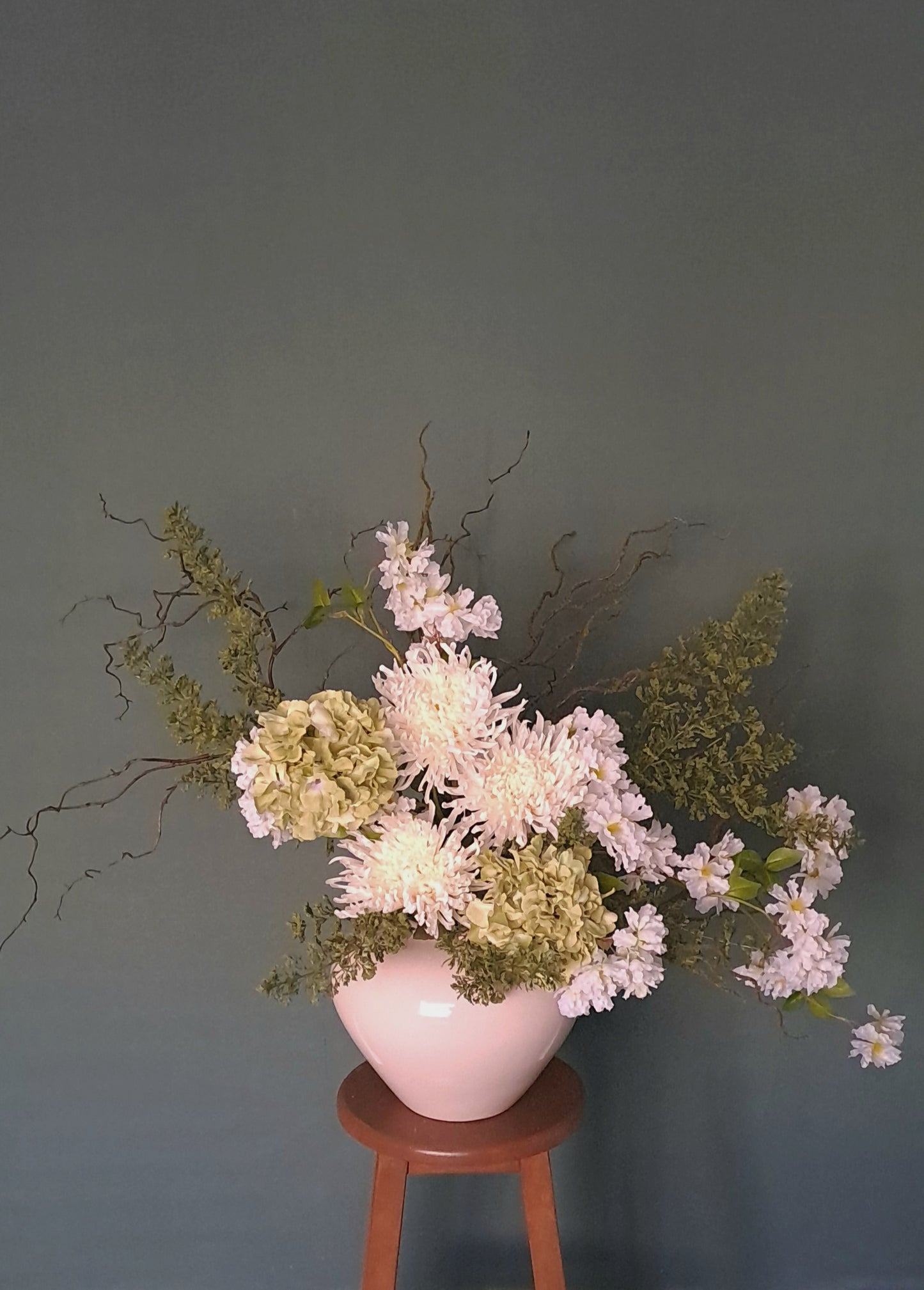 Faux floral stems for extra large arrangement, willow stems, artificial flowers for vase. Spring collection, white and green set 1