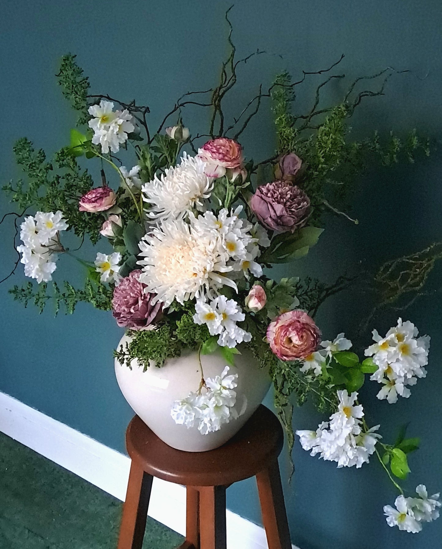 Peony, dried touch peonies, peony stems, dried touch peonies, bunch of roses, Faux floral stems, artificial flowers, willow stems, branches for vase, flower arrangement, floral arrangement, flowers for large vase.