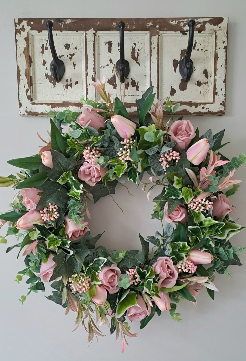 Large flower wreath, door wreath, Wreath, front door wreath, floral wreath, faux florals, wreath for door, home decor, flower wreath, artificial flowers, flower arrangement