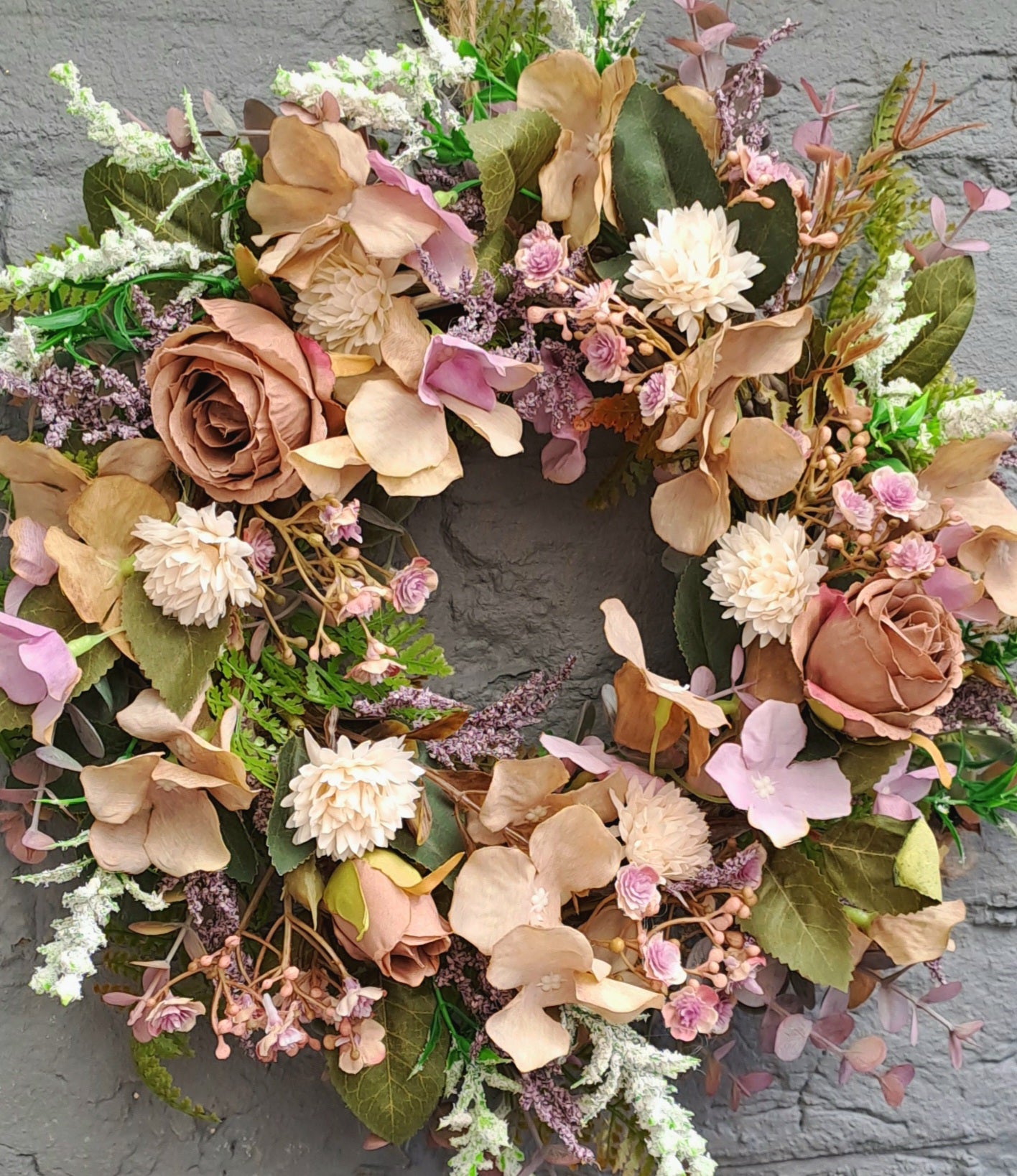 Wreath, all year wreath, year round wreath, dried floral wreath, flower wreath, faux wreath, door wreath, wreath for front door, artificial flowers, floral decor, home decor, flower arrangement